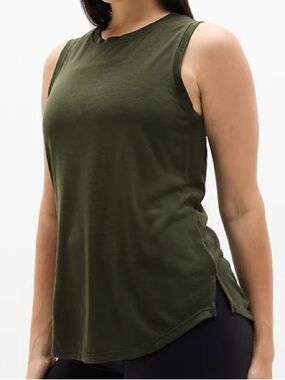 Athleta Olive Green Crewneck Tank Top